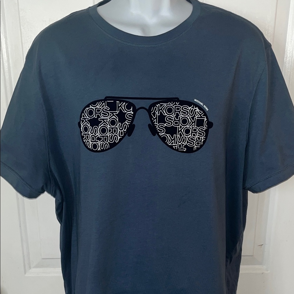 Michael Kors Cabinet Blue Short-Sleeve Logo Sunglasses Graphic Tee